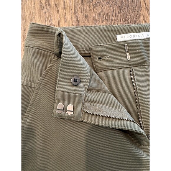 Veronica Beard Blossom Biker Pants Women’s 8 Army Green Belt Loops Made In USA - Picture 5 of 11